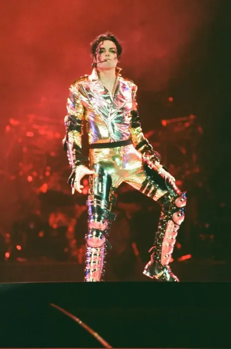Framed Print : Michael Jackson seen here on stage in Prague. 8th September 1996