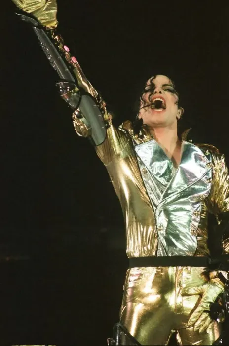 Framed Print : Michael Jackson seen here on stage in Prague. 8th September 1996