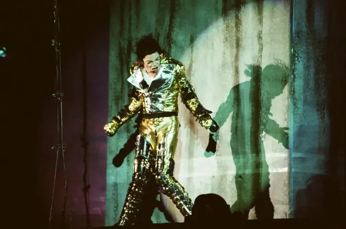 Framed Print : Michael Jackson seen here on stage in Prague. 8th September 1996