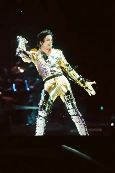 Framed Print : Michael Jackson seen here on stage in Prague. 8th September 1996