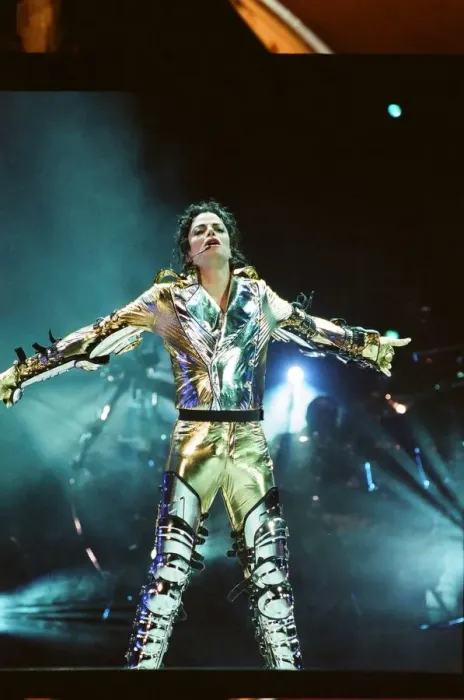 Framed Print : Michael Jackson seen here on stage in Prague. 8th September 1996