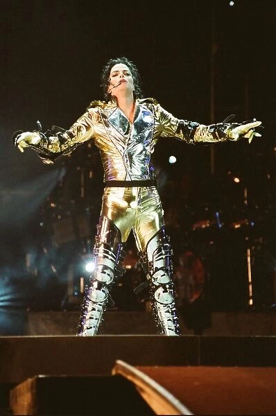 Michael Jackson seen here on stage in Prague. 8th September 1996
