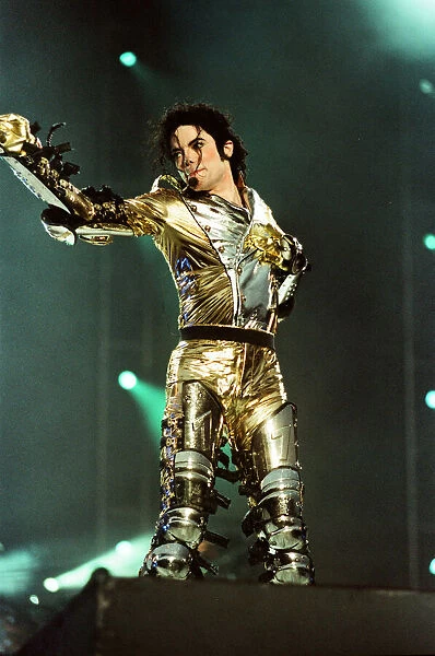 Michael Jackson seen here on stage at Sheffield 10th July 1997
