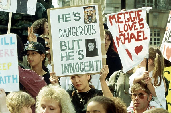 Michael Jackson supporters march in London. 30th August 1993