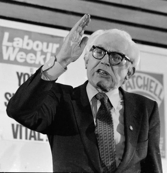 Framed Print : Michael Labour Party Leader Michael Foot seen here talking at the London College of Framed Print : Michael Labour Party Leader Michael Foot seen here talking at the London College of