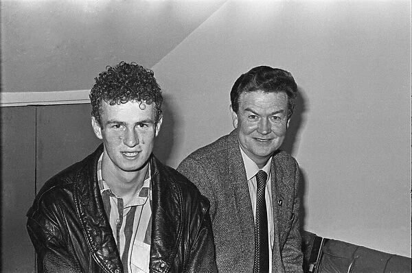 Michael O Neill seen here with his father Des, shortly after arriving in Newcastle