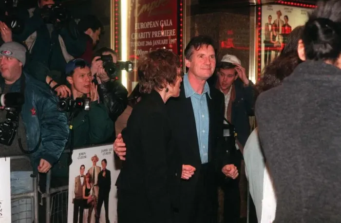 Framed Print : Michael Palin actor arrives for the film premiere of Fierce Creatures