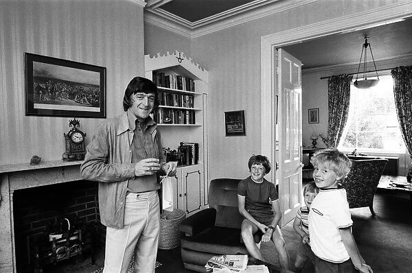 Michael Parkinson pictured at his home in Windsor. He is pictured with his sons L-R