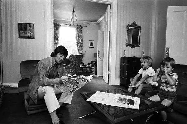 Michael Parkinson pictured at his home in Windsor. He is pictured with his sons Nicholas