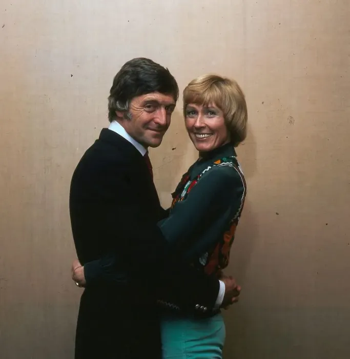 Framed Print : Michael Parkinson TV chat show presenter March 1986 with wife Mary Parkinson