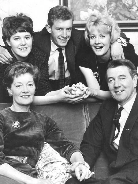 Michael Redgrave and wife Rachel Kempson with their family at home - February 1963