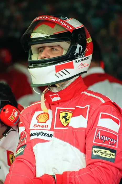 Framed Print : Michael Schumacher of Ferrari, 1998 British Grand Prix, held at the Silverstone Circuit