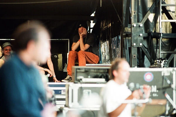 Michael Stipe backstage. R. E. M. in concert at the Galpharm Stadium. 25th July 1995