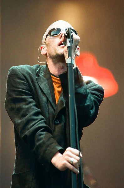 Michael Stipe. R. E. M. in concert at the Galpharm Stadium. 25th July 1995