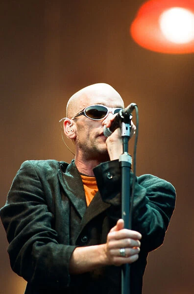 Michael Stipe. R. E. M. in concert at the Galpharm Stadium. 25th July 1995