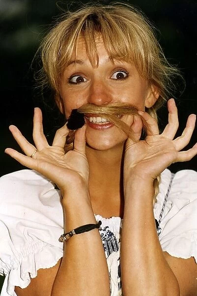 Michaela Strachan TV Presenter as Goldilocks in a pantomime in Wimbledon Theatre