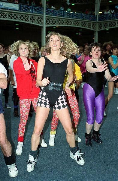 Michaela Strachan TV Presenter May 1992 Taking part in a charity aerobics event