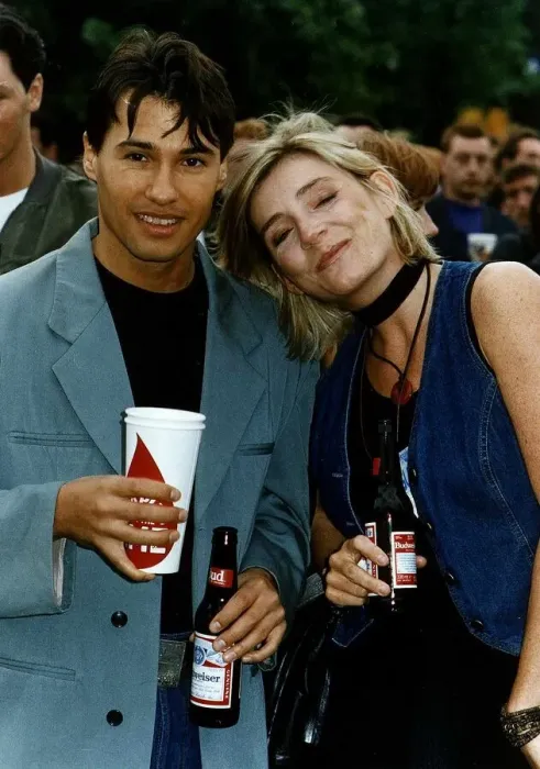 Framed Print : Michelle Collins Actress Cindy in Eastenders with Brother Beyond pop star Nathan Moore Framed Print : Michelle Collins Actress Cindy in Eastenders with Brother Beyond pop star Nathan Moore