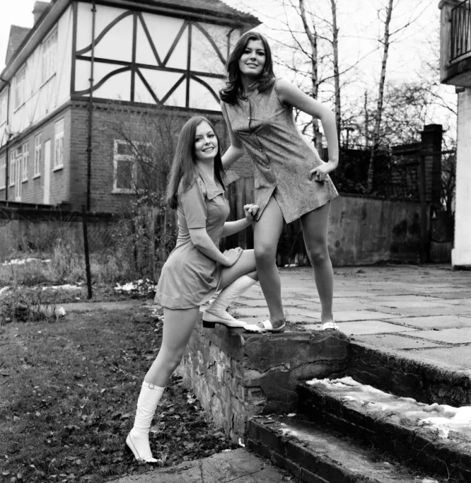 Framed Print : The two Michelle sisters of Chigwell, Essex come into view on the television screens Framed Print : The two Michelle sisters of Chigwell, Essex come into view on the television screens