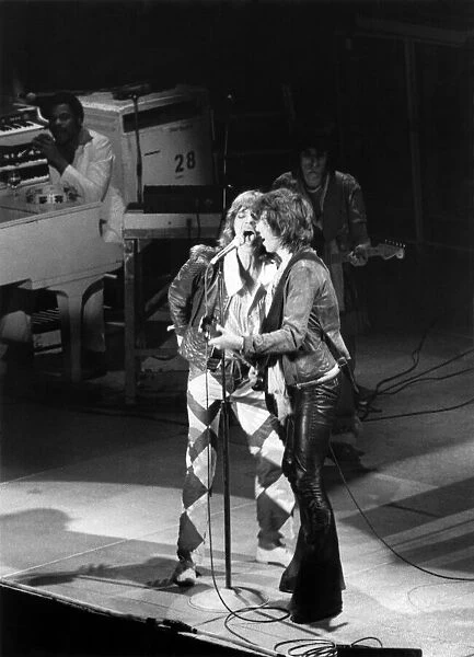Mick Jagger and Keith Richard, The Rolling Stones onstage at Glasgow