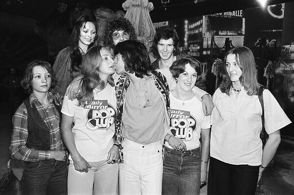 Mick Jagger lead singer with the Rolling Stones seen here with members of the Daily