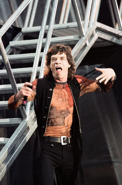 Mick Jagger of The Rolling Stones in concert at Wembley Stadium. 11th July 1995