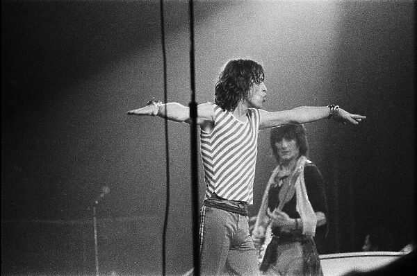 Mick Jagger and the Rolling Stones seen here on stage at Leicester