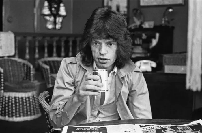 Framed Print : Mick Jagger of the Rolling Stones talking about his recent tour of the States with Framed Print : Mick Jagger of the Rolling Stones talking about his recent tour of the States with