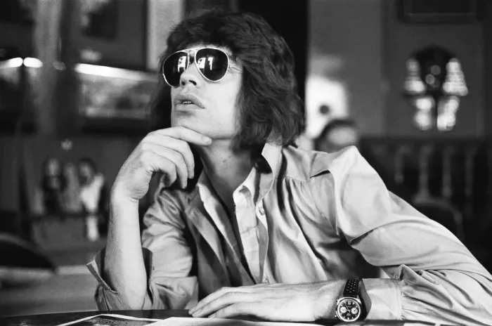 Framed Print : Mick Jagger of the Rolling Stones talking about his recent tour of the States with Framed Print : Mick Jagger of the Rolling Stones talking about his recent tour of the States with