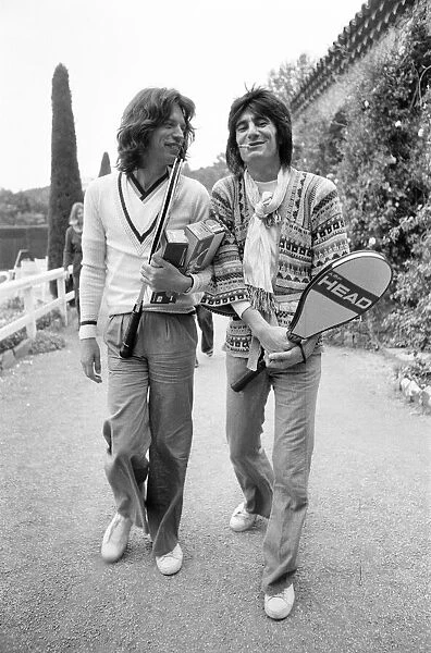 Mick Jagger and Ron Wood, takes time out to relax in the South of France