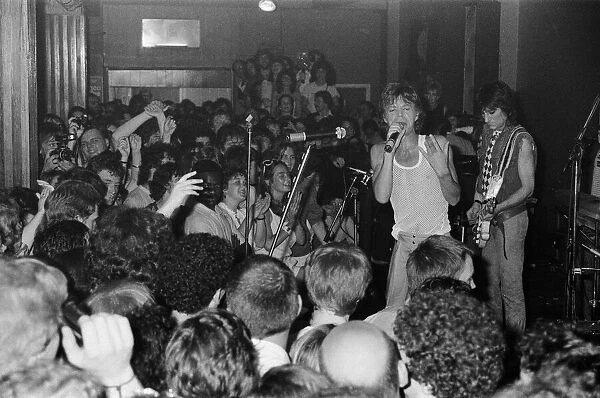 Mick Jagger and Ronnie Wood at Londons 100 Club where the Rolling Stones played a