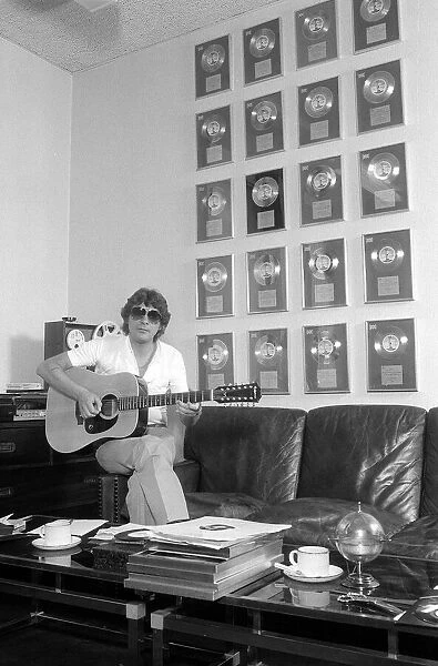 Mickie Most May 1979 Record producer Mickey Most in his London office