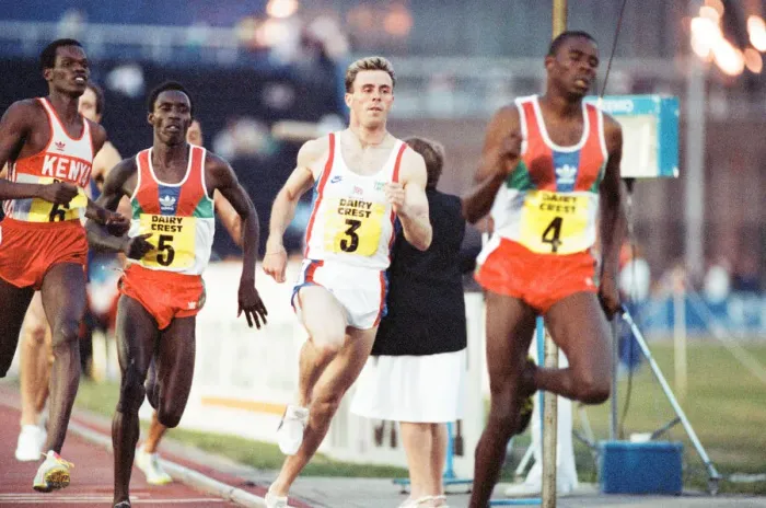Framed Print : Middle-distance runner Tom McKean during the Dairy Crest Games at Crystal Palace