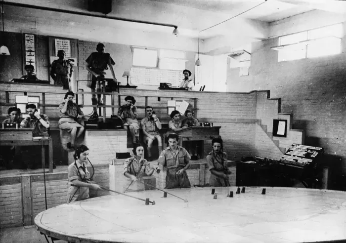 Framed Print : Middle East W. A. A. F. at work in a R. A. F. Operations Room
