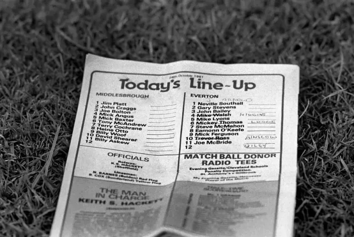 Framed Print : Middlesbrough 0 v. Everton 2. Division 1 Football. October 1981 MF04-08-021 Framed Print : Middlesbrough 0 v. Everton 2. Division 1 Football. October 1981 MF04-08-021