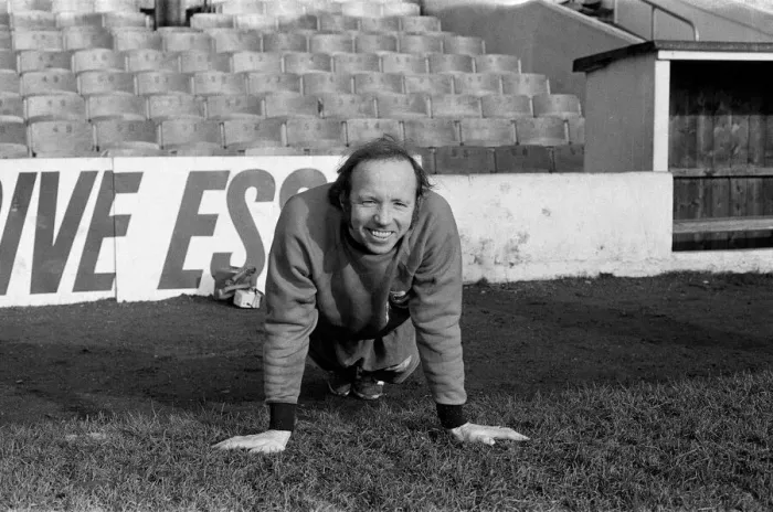 Framed Print : Middlesbrough F. Cs Nobby Stiles during a training session. 1972