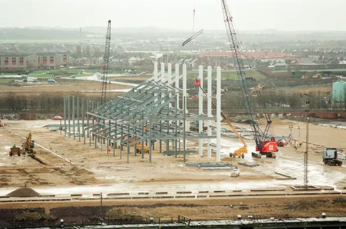 Framed Print : Middlesbrough Football Club. Middlehaven site of construction of new stadium Framed Print : Middlesbrough Football Club. Middlehaven site of construction of new stadium