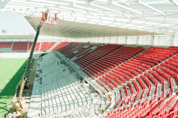 Framed Print : Middlesbrough Football Club, new Riverside Stadium under constriction, Circa 1995 Framed Print : Middlesbrough Football Club, new Riverside Stadium under constriction, Circa 1995