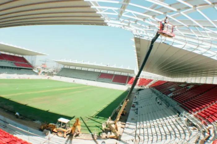 Framed Print : Middlesbrough Football Club, new Riverside Stadium under constriction, Circa 1995 Framed Print : Middlesbrough Football Club, new Riverside Stadium under constriction, Circa 1995
