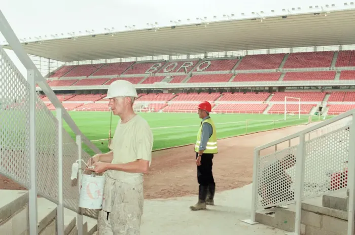Framed Print : Middlesbrough Football Club, new Riverside Stadium under constriction, Circa 1995 Framed Print : Middlesbrough Football Club, new Riverside Stadium under constriction, Circa 1995