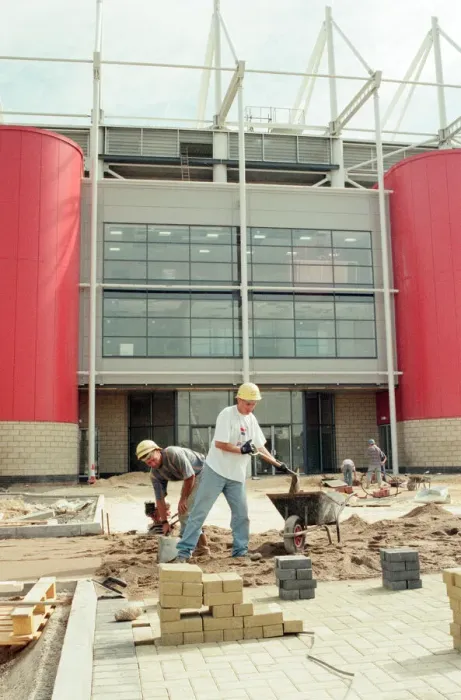 Framed Print : Middlesbrough Football Club, new Riverside Stadium under constriction, Circa 1995