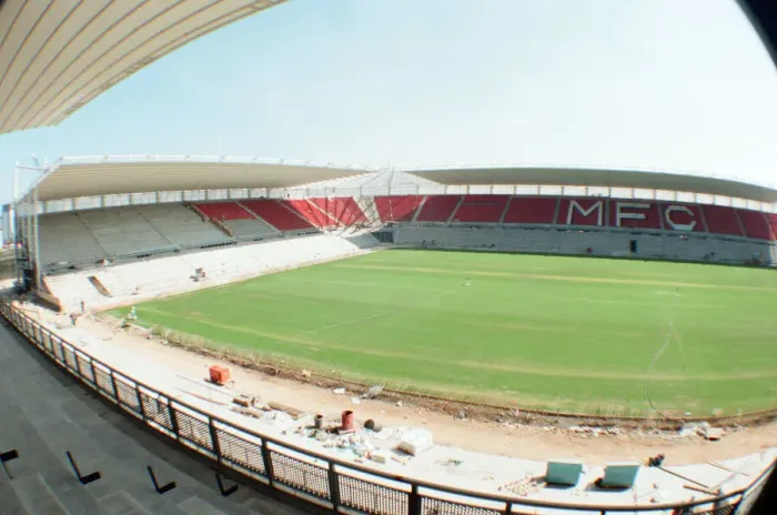 Framed Print : Middlesbrough Football Club, new Riverside Stadium under constriction, Circa 1995