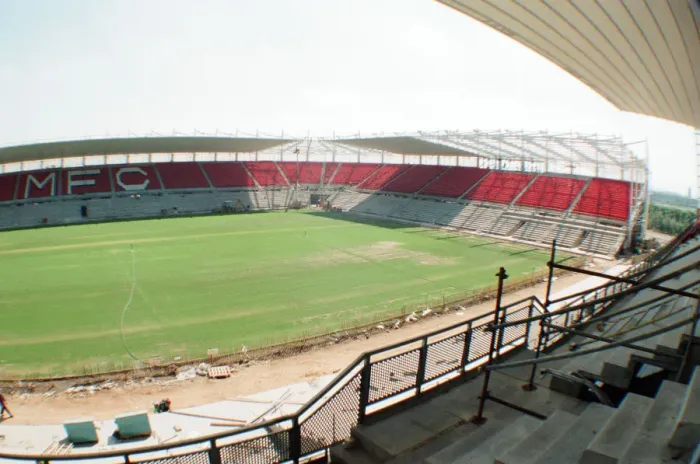 Framed Print : Middlesbrough Football Club, new Riverside Stadium under constriction, Circa 1995