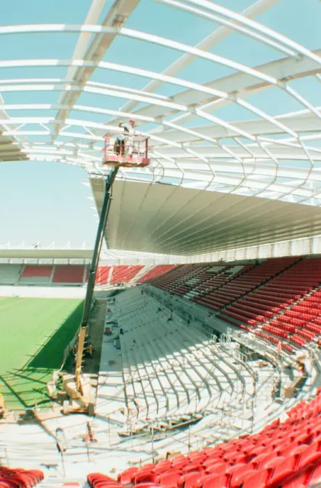Framed Print : Middlesbrough Football Club, new Riverside Stadium under constriction, Circa 1995 Framed Print : Middlesbrough Football Club, new Riverside Stadium under constriction, Circa 1995