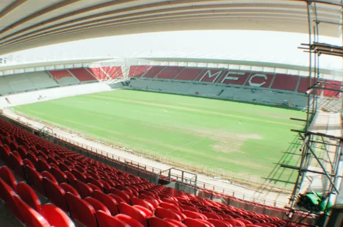 Framed Print : Middlesbrough Football Club, new Riverside Stadium under constriction, Circa 1995 Framed Print : Middlesbrough Football Club, new Riverside Stadium under constriction, Circa 1995