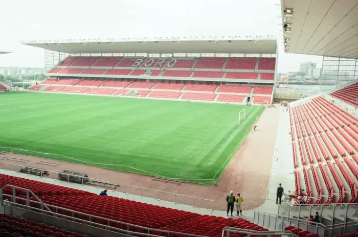 Framed Print : Middlesbrough Football Club, new Riverside Stadium under constriction, Circa 1995 Framed Print : Middlesbrough Football Club, new Riverside Stadium under constriction, Circa 1995