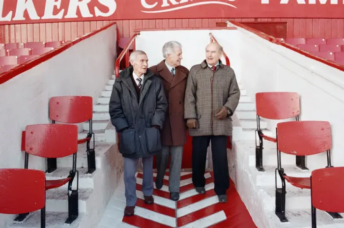 Framed Print : Three Middlesbrough legends revisit Ayresome Park, from left to right: Wilf Mannion Framed Print : Three Middlesbrough legends revisit Ayresome Park, from left to right: Wilf Mannion