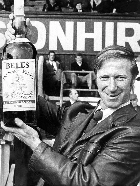 Middlesbrough manager Jack Charlton with his Manager of the Month award in October 1973