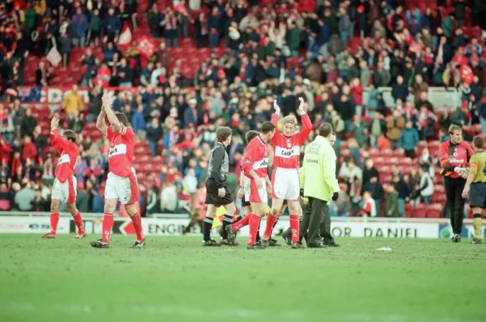 Framed Print : Middlesbrough against Sunderland at The Riverside Stadium, Middlesbrough