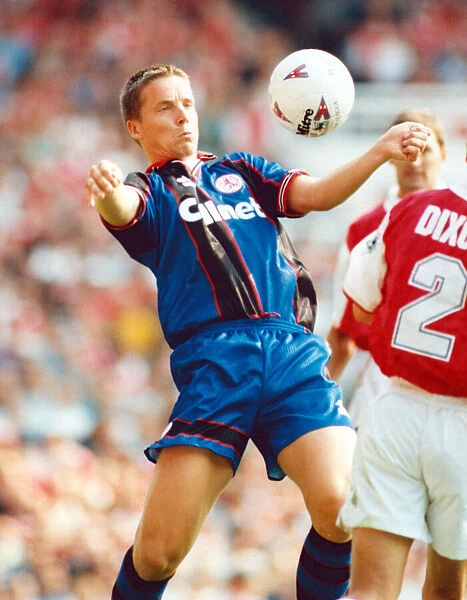 Middlesbroughs Jan Aage Fjortoft in action against Arsenal. 20th August 1995